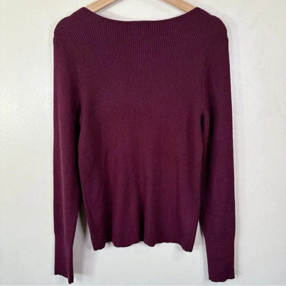 Halogen Womens Size 1X Ribbed Heart Neck Soft Long Sleeve Sweater - Picture 15 of 15